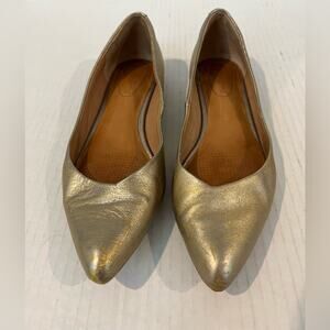 Corso Como Women’s Gold Metallic Leather Wedge Heels Pumps Shoes Sz 8.5